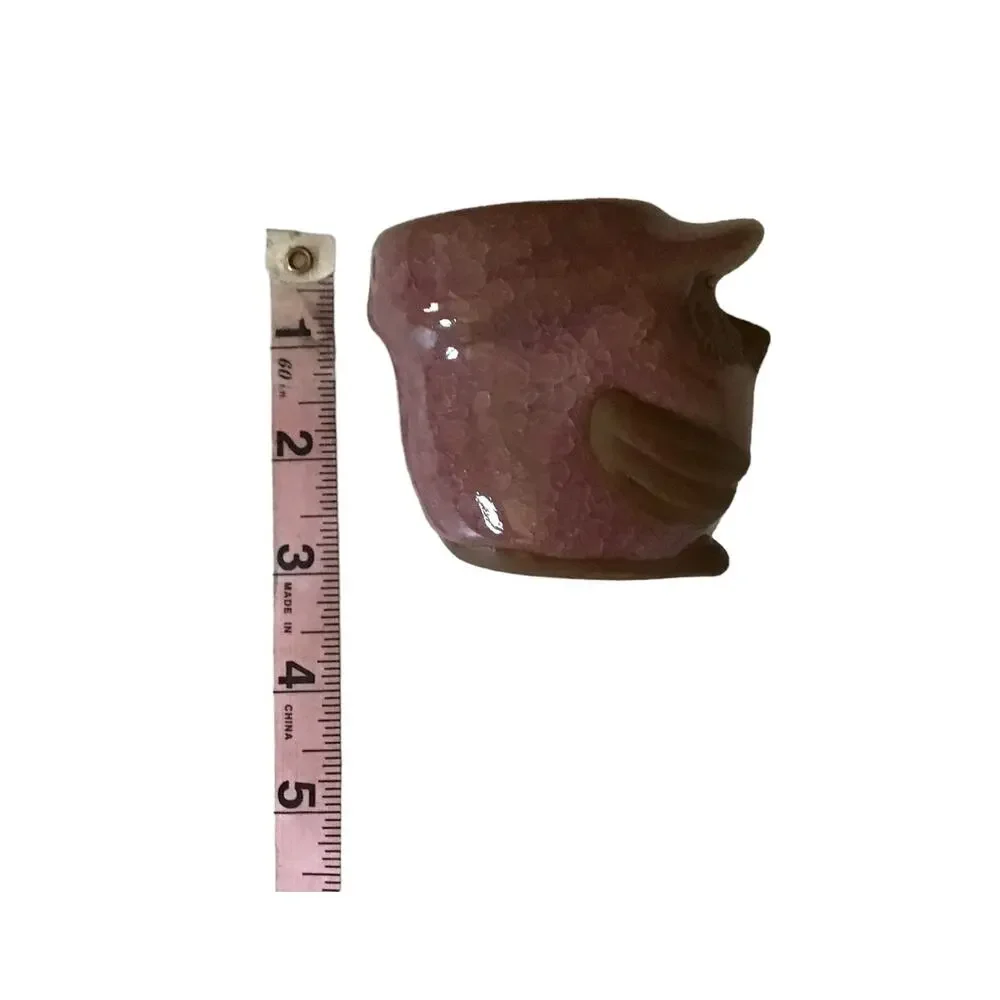 Cute Vintage Owl Small Pottery Planter
